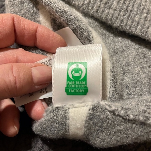 J. Crew Sweater Dress Gray and White Striped Turtleneck - Picture 10 of 12